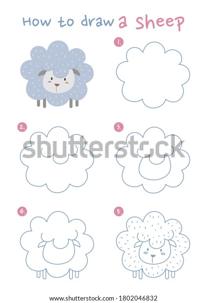 How Draw Sheep Vector Illustration Draw Stock Vector (royalty Free 