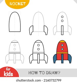How to draw Spaceship for children  Step by step drawing tutorial  A simple guide to learning to draw