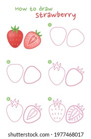 How Draw Strawberry Vector Illustration Draw Stock Vector (Royalty Free ...