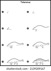 How to draw Talarurus step by step vector drawing