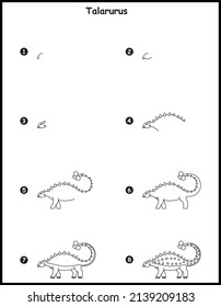 So zeichnen Sie Talarurus Schritt für Schritt Vektorgrafik