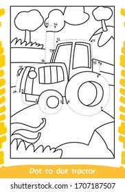 How Draw Tractor Drawing Children Dot Stock Vector (Royalty Free ...