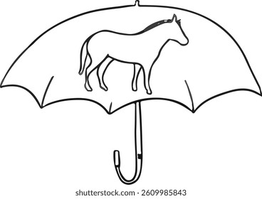 How to draw umbrella easy