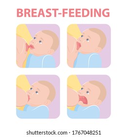 CÓMO ALIMENTAR CORRECTAMENTE A LOS NIÑOS MAMENTOS. CONJUNTO DE ILUSTRACIONES
