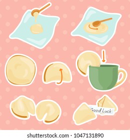 how to fold or make fortune Cookie on pink background
