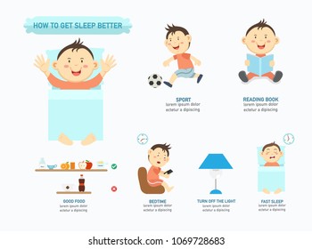 How to get sleep infographic,vector illustration