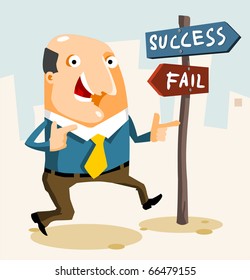 How to get Success, Training to get Success. Vector.