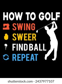 Cómo jugar al golf swing sweer encontrar el diseño de la camiseta de la repetición de la bola.