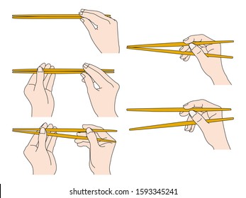 How to hold chopsticks correctly - set