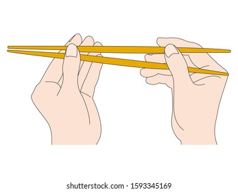 How to hold chopsticks correctly - Take chopsticks again.