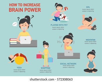 How to increase brain power infographic,vector illustration