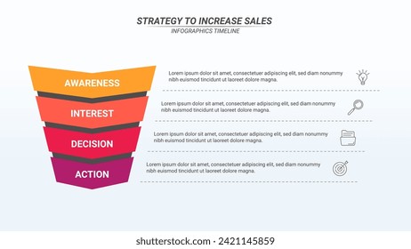 Cómo aumentar la infografía de ventas con 4 pasos para planes de negocio, marketing y presentaciones.