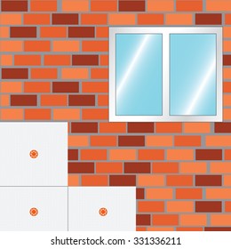 How to Insulate a Wall. Start insulate.  Vector.