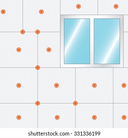 How to Insulate a Wall. Styrofoam on the wall. Vector.