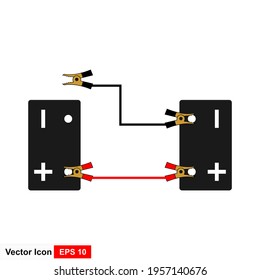 Cómo saltar para empezar un auto. Simple ilustración del icono de cable puente para web.