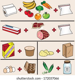 How to Keep food fresh illustration set