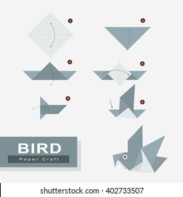 How to make bird origami paper. 