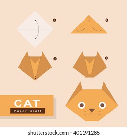 How to make cat origami paper. 