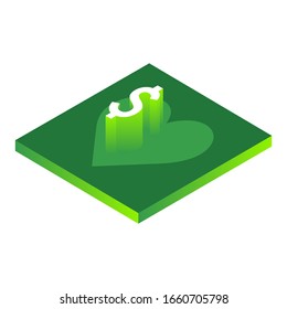 Cómo hacer el corazón con un billete de un dólar. Ilustración del vector