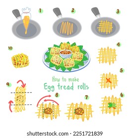 How to make Thai food Egg tread rolls.