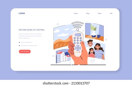 How to manage stress instruction concept. Sense of control restoration. Negative world news pressure, fear and chaos. Psychological support, emotional help. Flat vector illustration