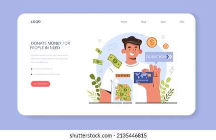 How to manage stress instruction concept. Donate money for people in need. Frustrated character with anxiety and confusion. Psychological support, emotional help. Flat vector illustration