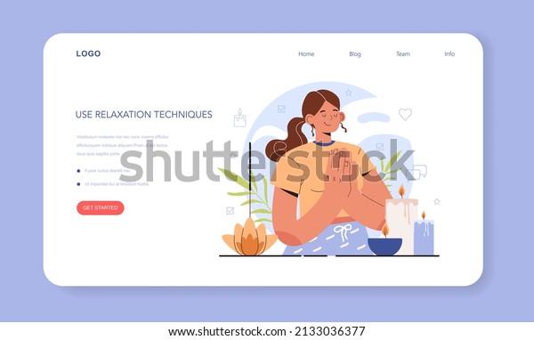 How to manage stress instruction concept.
Character dealing with anxiety with relaxation techniques.
Psychological support, emotional help. Negative world news
pressure. Flat vector
illustration