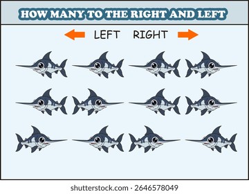 how many animal to the left and right. animal arrow 