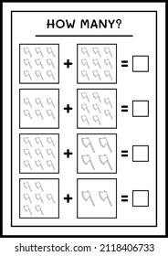 How many Ax, game for children. Vector illustration, printable worksheet