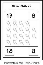 How many Ax, game for children. Vector illustration, printable worksheet