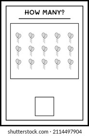 How many Balloon, game for children. Vector illustration, printable worksheet
