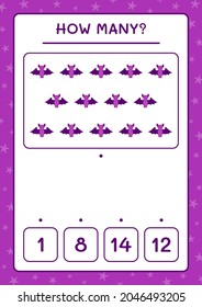 How many Bat, game for children. Vector illustration, printable worksheet