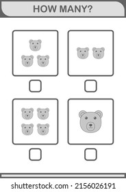 How Many Bear face. Worksheet for kids