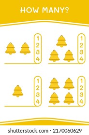 How many of Bell, game for children. Vector illustration, printable worksheet