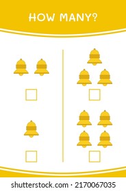 How many of Bell, game for children. Vector illustration, printable worksheet