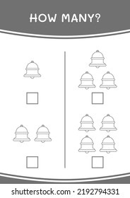 How many of Bell, game for children. Vector illustration, printable worksheet