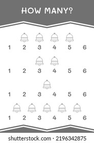 How many of Bell, game for children. Vector illustration, printable worksheet