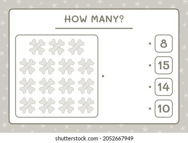 How many Bone, game for children. Vector illustration, printable worksheet