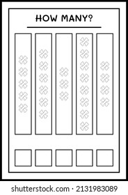 How many Bone, game for children. Vector illustration, printable worksheet