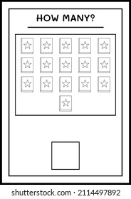 How many Book, game for children. Vector illustration, printable worksheet