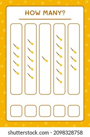 ¿Cuántas Broom Magic, juegos para niños? Ilustración del vector, hoja de cálculo imprimible