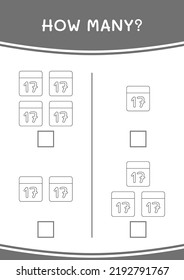 How many of Calender, game for children. Vector illustration, printable worksheet