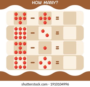 How many cartoon apple. Counting game. Educational game for pre shool years kids and toddlers