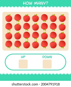 How many cartoon apple. Counting game. Educational game for pre shool years kids and toddlers
