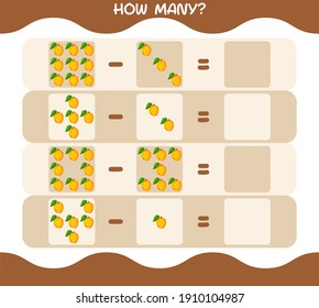 How many cartoon apricot. Counting game. Educational game for pre shool years kids and toddlers