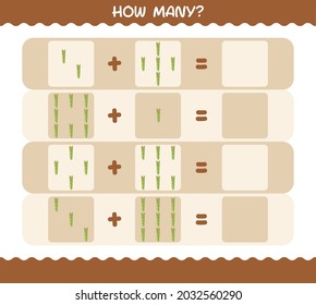 How many cartoon asparagus. Counting game. Educational game for pre shool years kids and toddlers