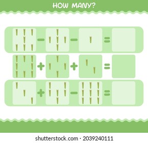 How many cartoon asparagus. Counting game. Educational game for pre shool years kids and toddlers