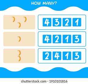 How many cartoon banana. Counting game. Educational game for pre shool years kids and toddlers