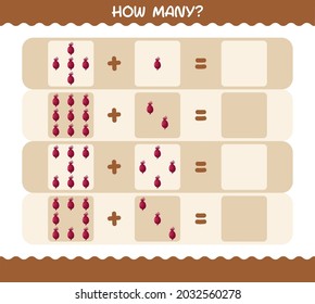 How many cartoon beet. Counting game. Educational game for pre shool years kids and toddlers