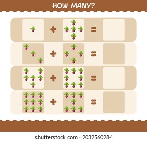 How many cartoon beet. Counting game. Educational game for pre shool years kids and toddlers